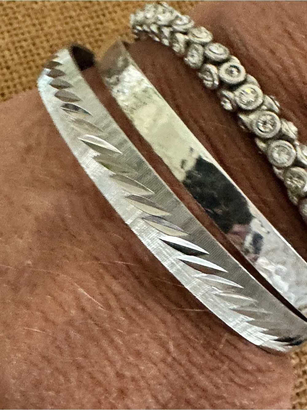 MONET Silver Metal Bangle Bracelet - Picture 7 of 7